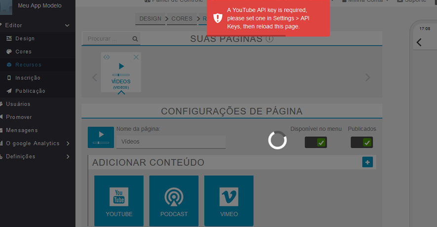 Como criar e configurar a API do YouTube no seu app