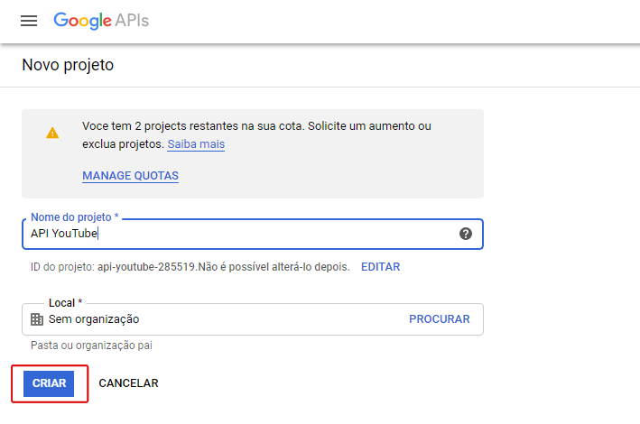 Como criar e configurar a API do YouTube no seu app