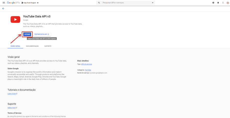 Como criar e configurar a API do YouTube no seu app