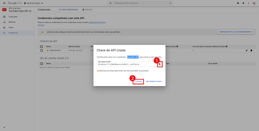 Como criar e configurar a API do YouTube no seu app