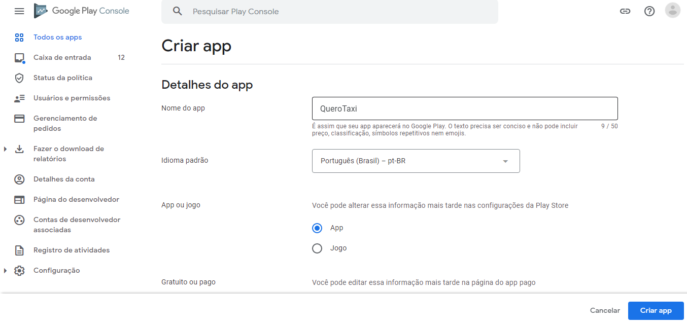 Como desativar a assinatura de aplicativos no Google Play Console?